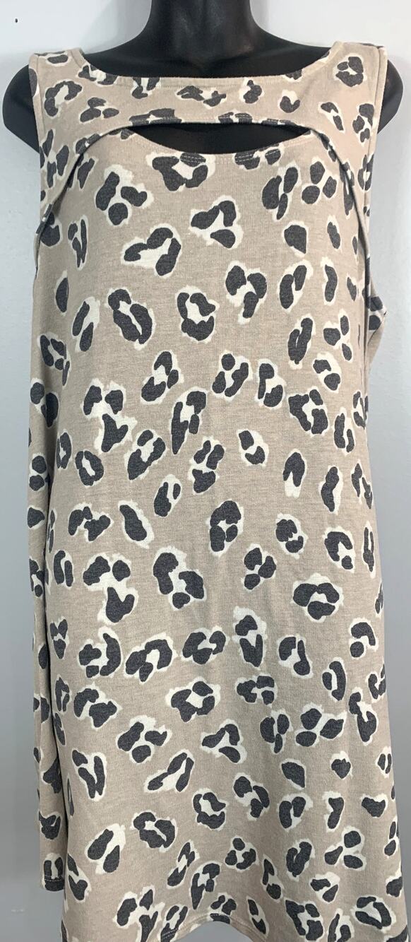 Emerald Women's Leopard Print Sleeveless Dress - 1X